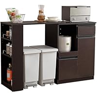 Amazon｜萩原 伸縮式 レンジボード 食器棚 キッチンラック 【 幅が調節